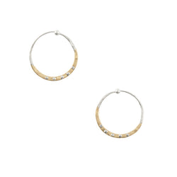 Riveted Hammered Hoops in Half Bronze - 1"