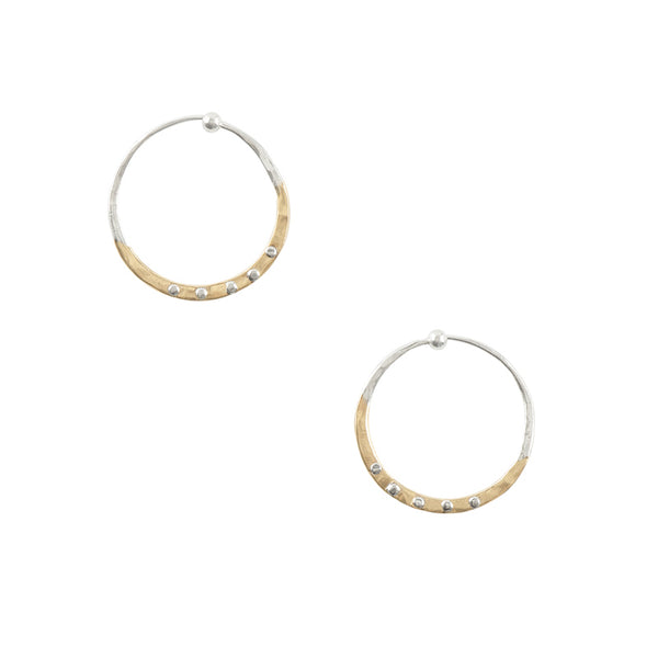 Riveted Hammered Hoops in Half Bronze - 1"