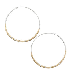 Riveted Hammered Hoops in Half Bronze - 2"