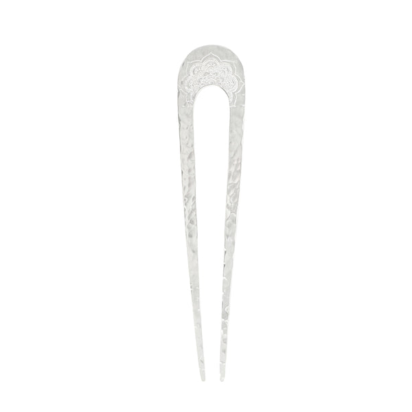 Sacred Lotus Hair Pin in Silver - Large