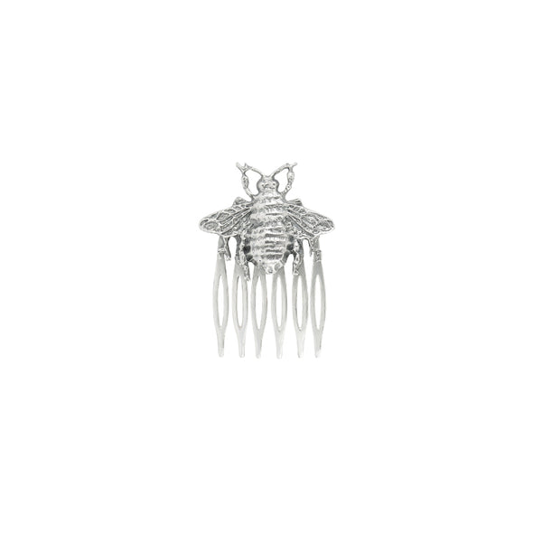 Bee Hair Comb in Silver