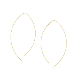 Wafer Wire Curve Earring in Gold - 2 1/2"