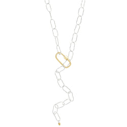 Carabiner Necklace in Silver and Gold