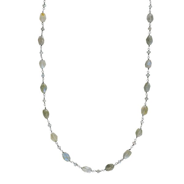 Stone Strand Necklace - Labradorite - 22-24"