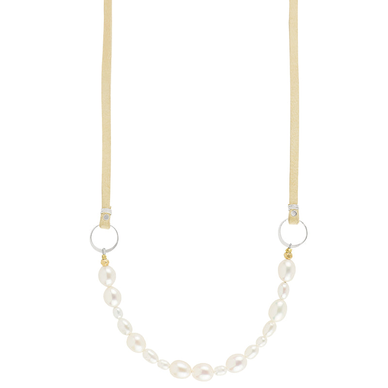 Buckskin & Pearl Necklace