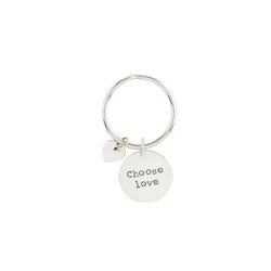 Sterling Silver Inspo Keychain - "Choose Love"