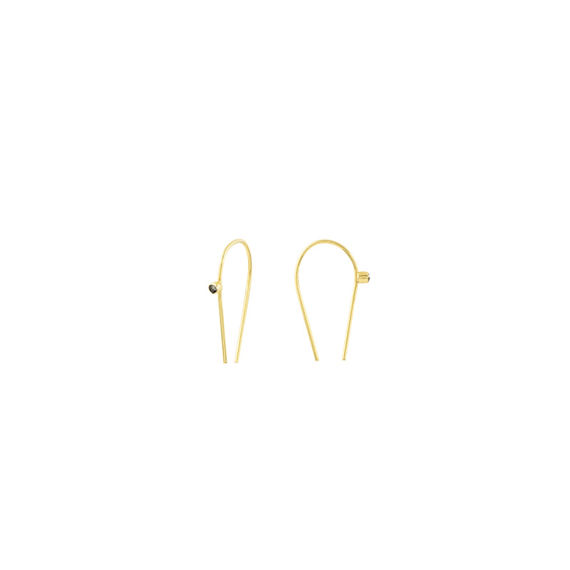 You're Hooked Earrings in Raw Diamond and Gold
