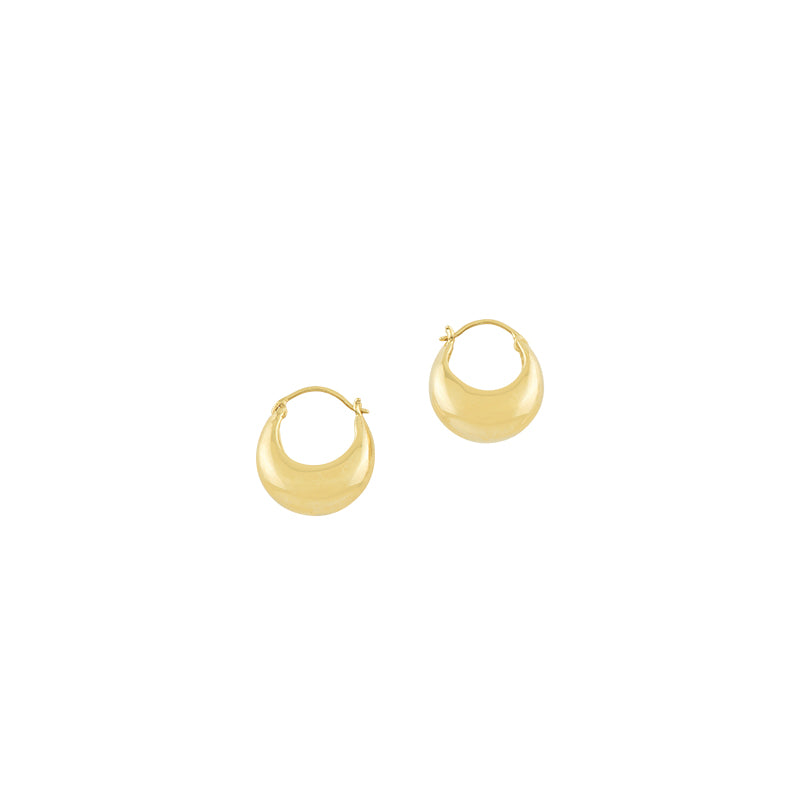 Chunky Huggie Hoop Earrings - Gold
