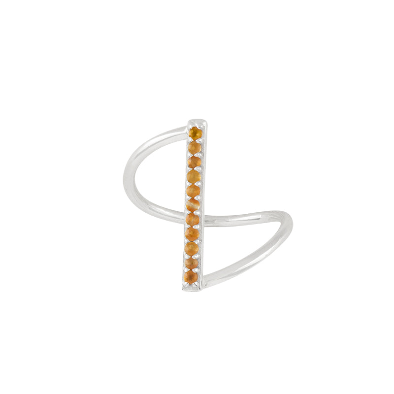 Fine Line Ring in Carnelian and Silver