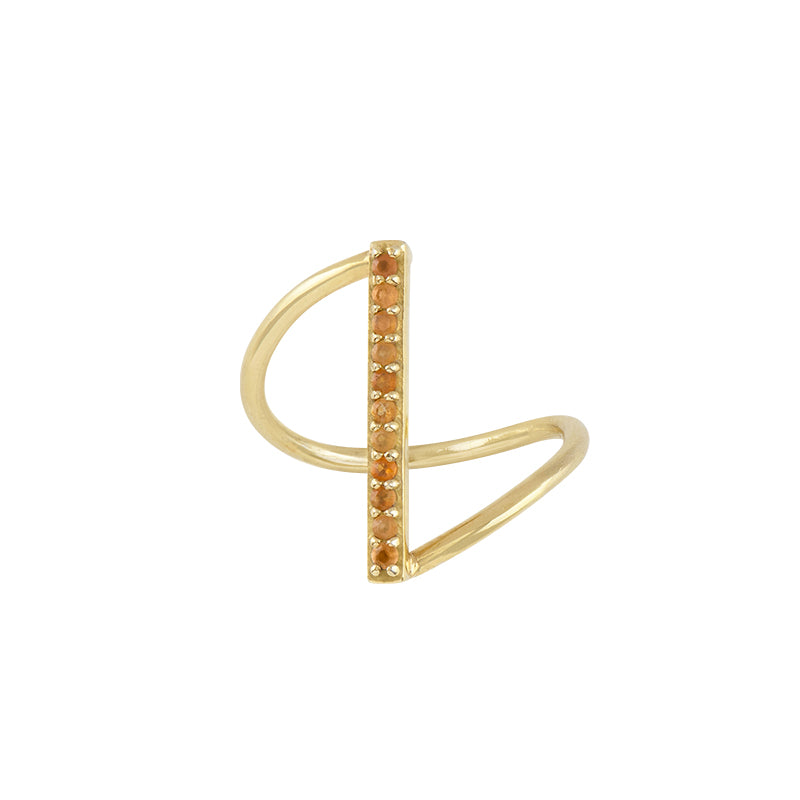 Fine Line Ring in Carnelian and Gold - FINAL SALE
