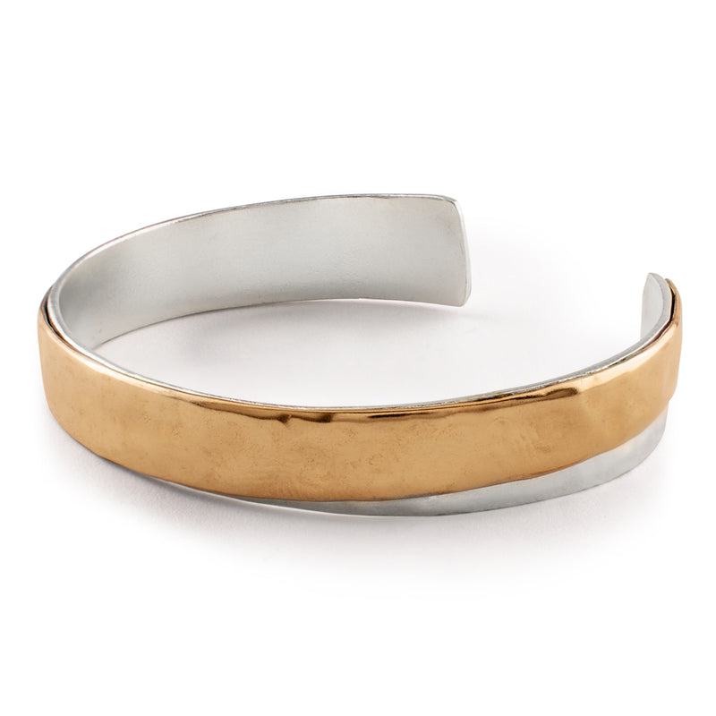 Embrace Cuff Bracelet in Silver and Bronze