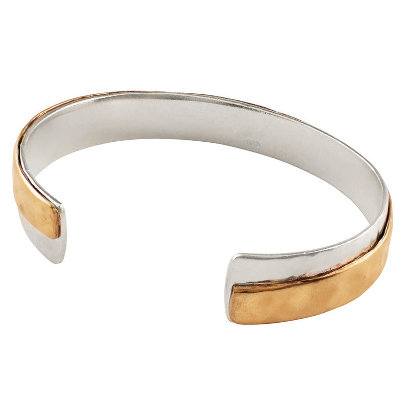 Embrace Cuff Bracelet in Silver and Bronze