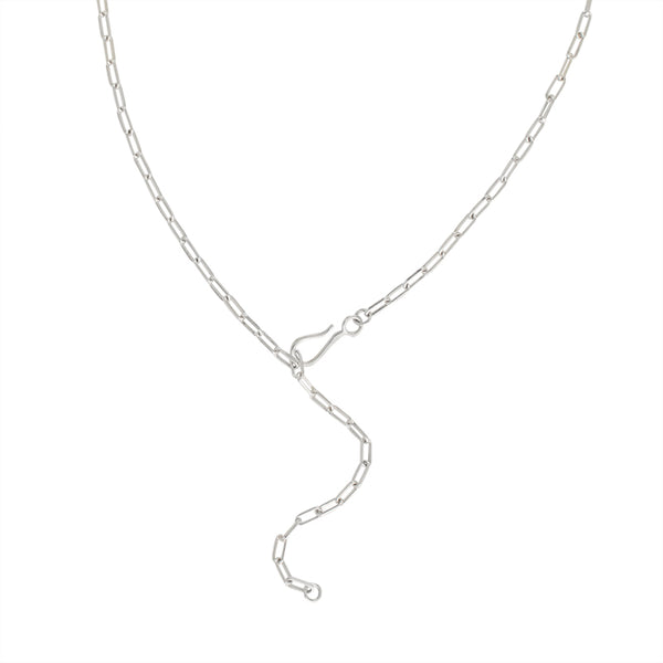 Paperclip Chain Necklace in Silver - Small Link - 18" L