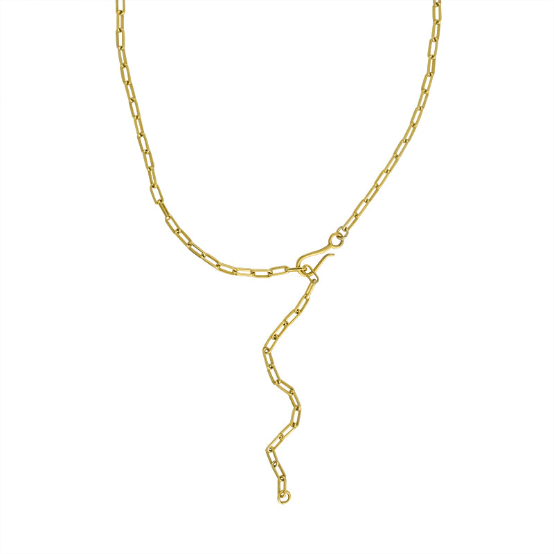 Paperclip Chain Necklace in Gold - Small Link - 18" L