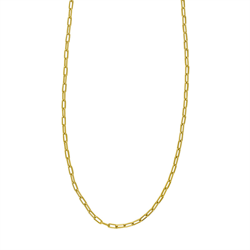 Paperclip Chain Necklace in Gold - Small Link - 18" L