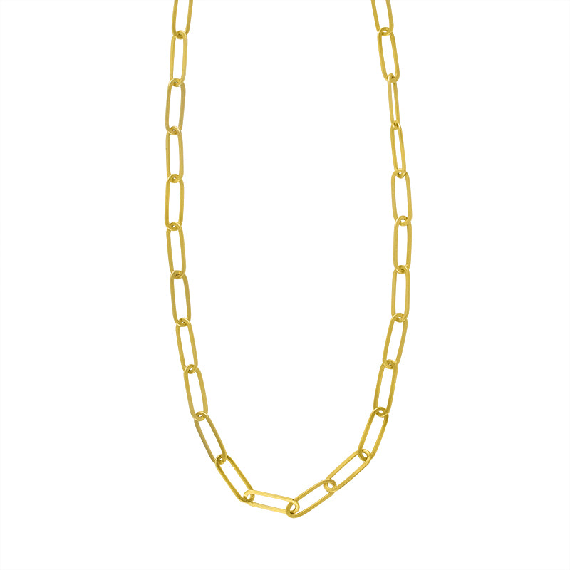 Paperclip Chain Necklace in Gold - Large Link - 18" L