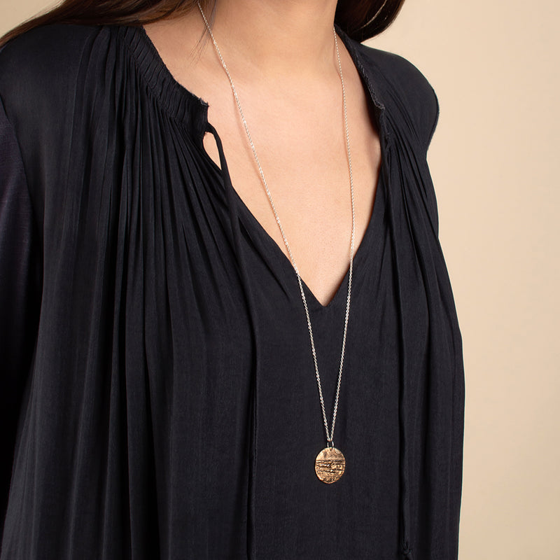 Go With The Flow Musing Necklace in Bronze - 32" Chain