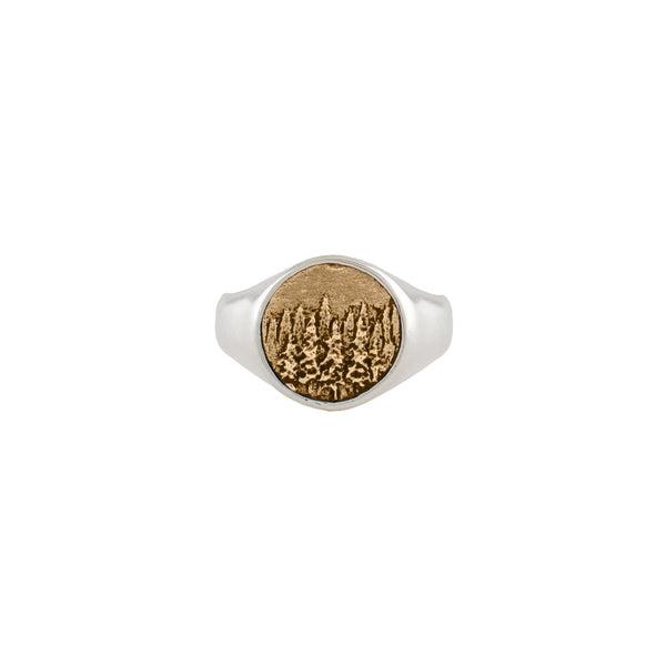 Elements Signet Ring - Treeline in Bronze