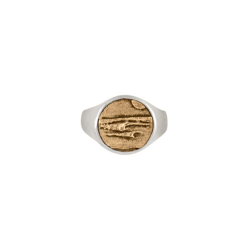 Elements Signet Ring -  Go with the Flow in Bronze