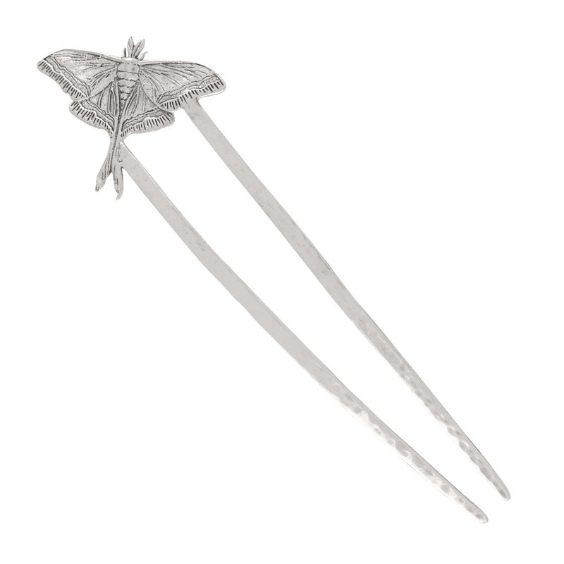 Luna Moth Hair Pin in Silver
