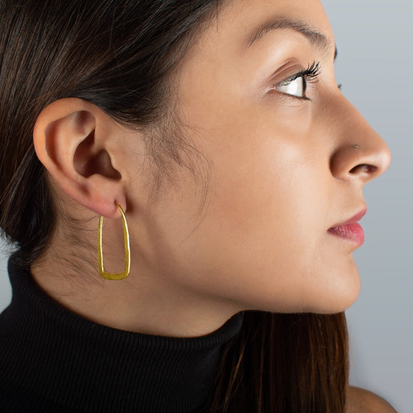 Stirrup Hoops in Gold - Small