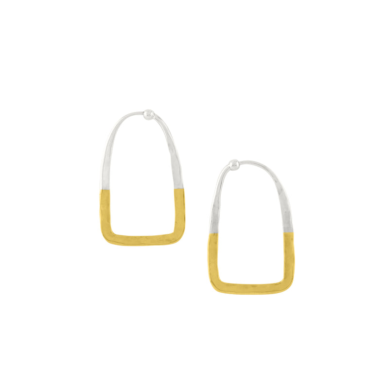 Gold Dipped Stirrup Hoops - Small