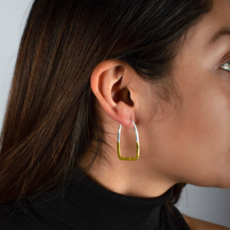 Gold Dipped Stirrup Hoops - Small