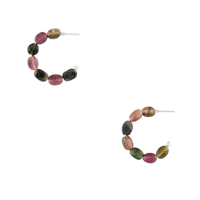 Superpower Stone Hoops in Tourmaline - Small
