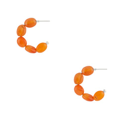 Superpower Stone Hoops in Carnelian - Small