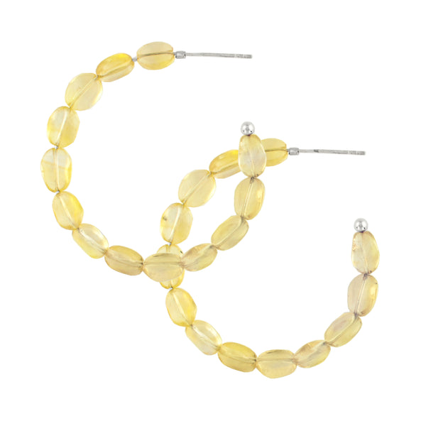 She's Got Stones Hoops in Citrine - Large