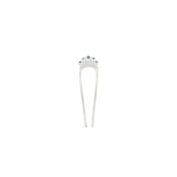 Jeweled Fado Hair Pin in Silver & Labradorite - Small