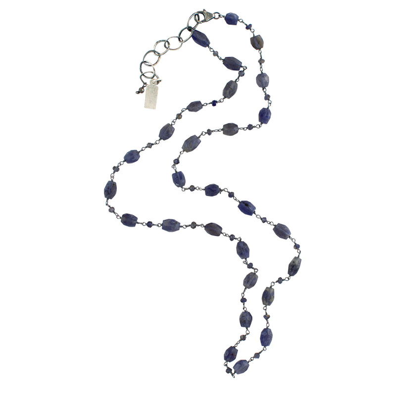 Stone Strand Necklace - Iolite - 22-24"