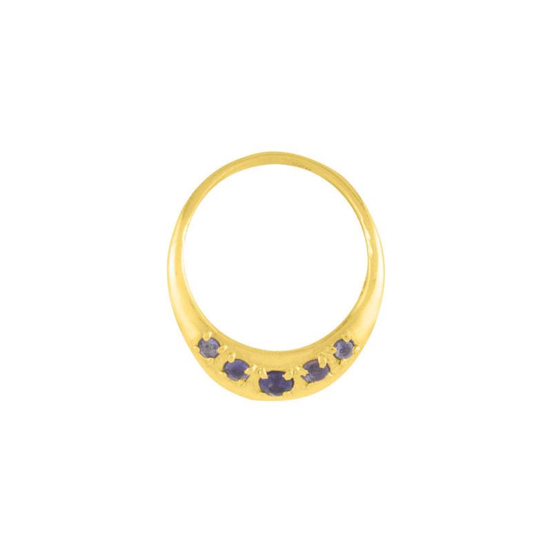 Waterfall Ring in Gold and Iolite