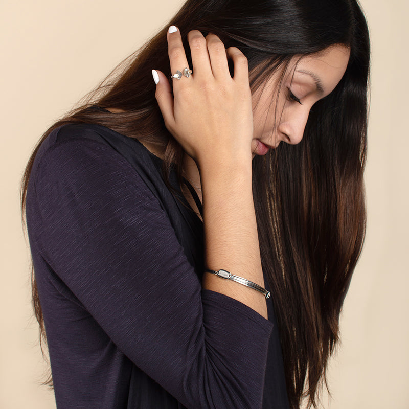 Sterling "Elephant Hair" Bangle Bracelet