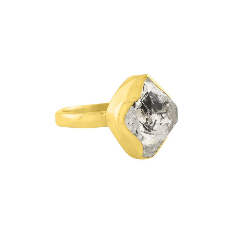 Herkimer Protector Ring in Gold