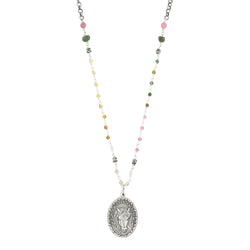Horse Nature Saint Necklace on Rosary Chain