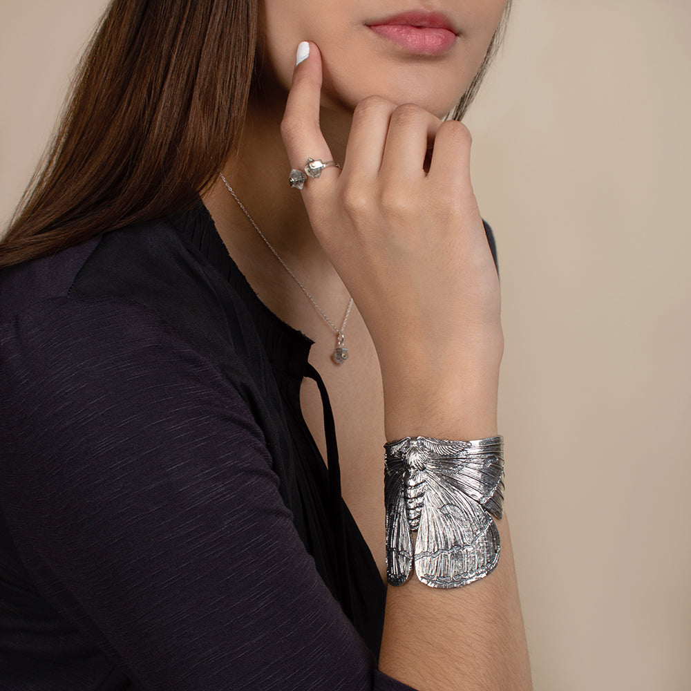 Majestic Moth Cuff in Silver