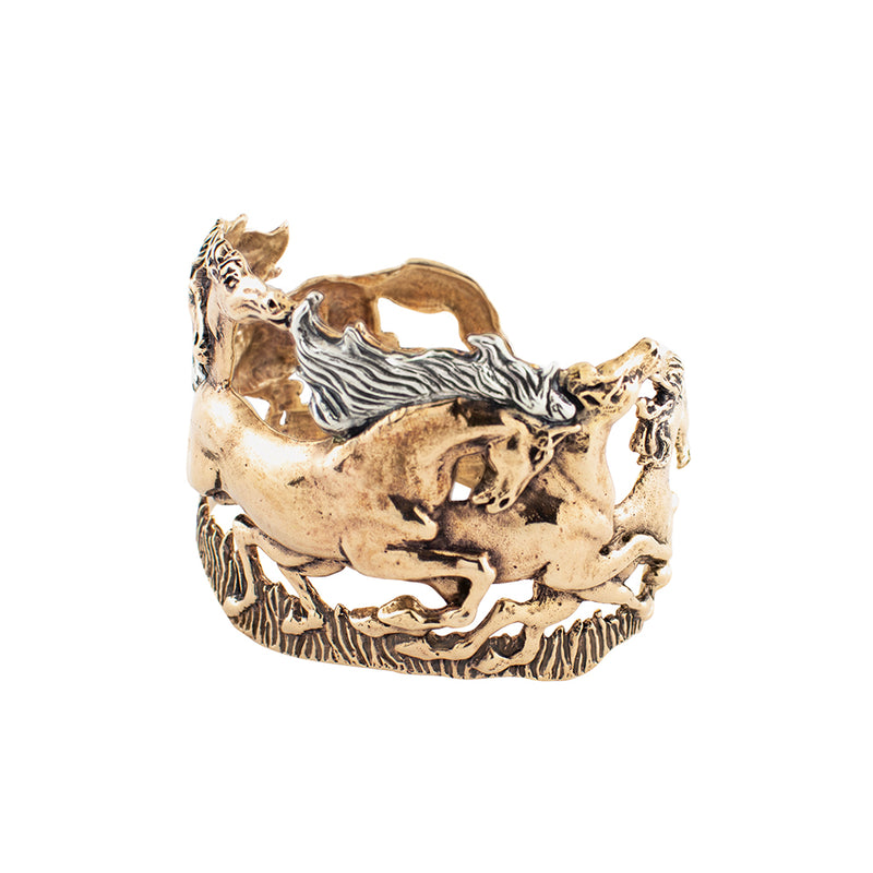 Wild and Free Cuff in Bronze with Silver Accents - Wide