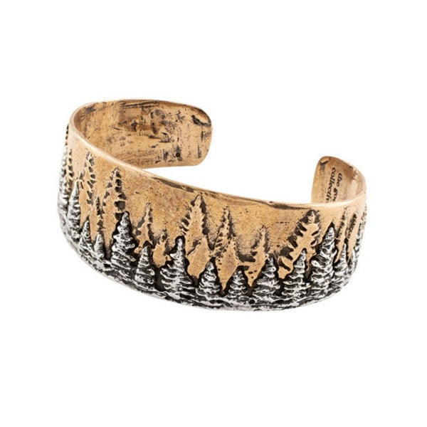 Treeline Cuff in Bronze with Silver - Narrow