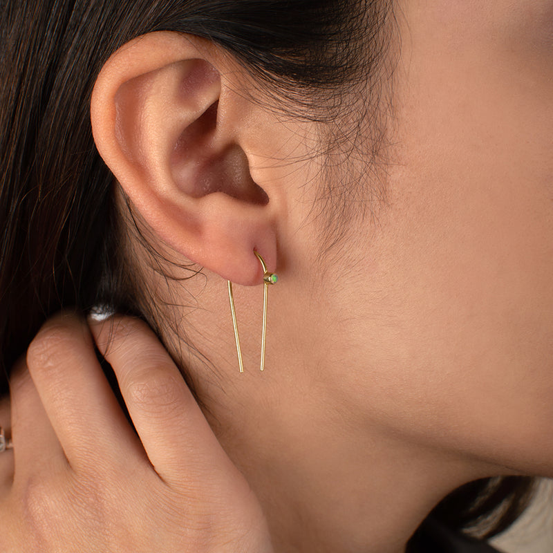 You're Hooked Earrings in Opal and Gold