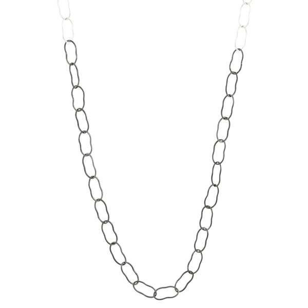 Dipped Magic Beans Necklace in Silver & Rhodium