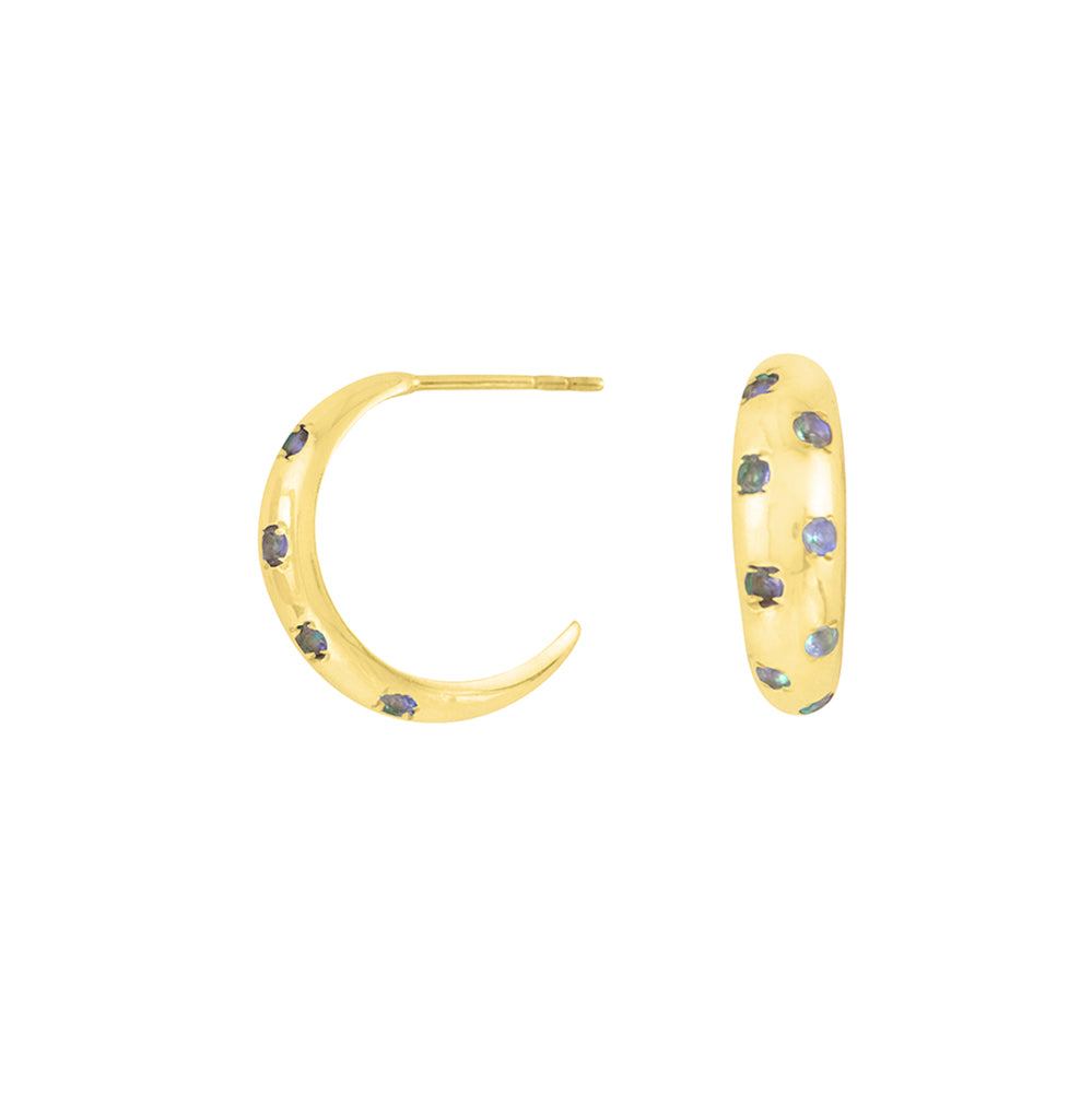 Starlight Studded Earrings in Gold & Labradorite - FINAL SALE