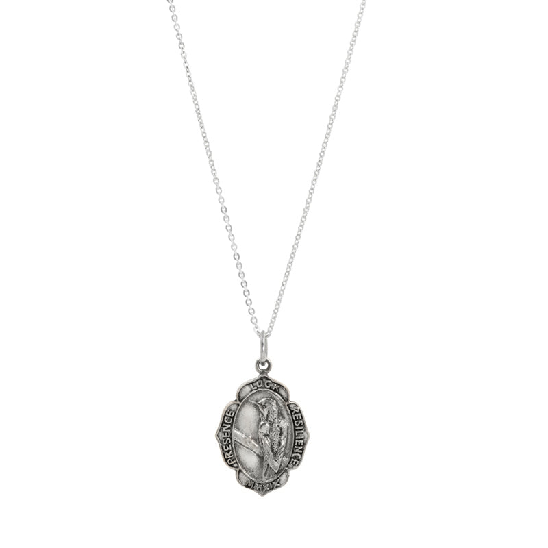 Nature Saint Necklace in Sterling Silver - Hummingbird: Presence | Luck | Resilience | Available to Ship August 7, 2026