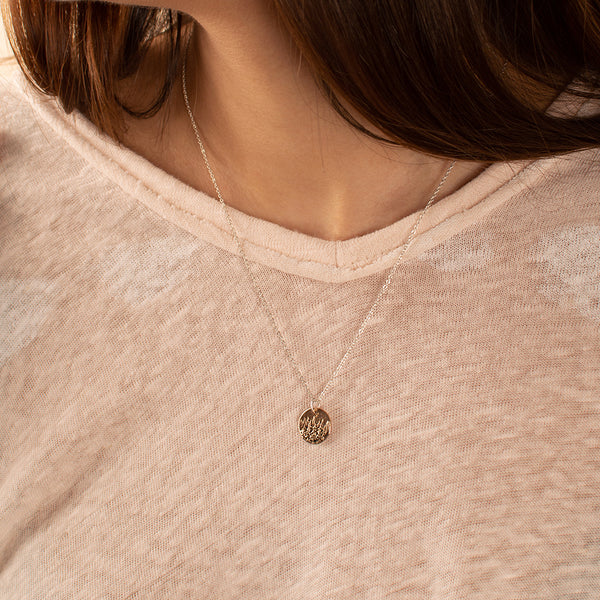 Elements Signet Necklace - Treeline in Bronze