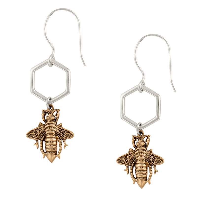 Queen Bee & Honeycomb Earrings