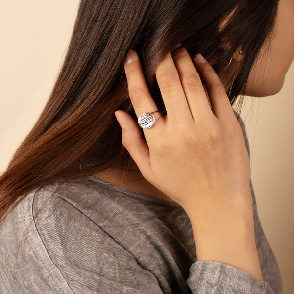 Elements Signet Ring - Go with the Flow in Silver