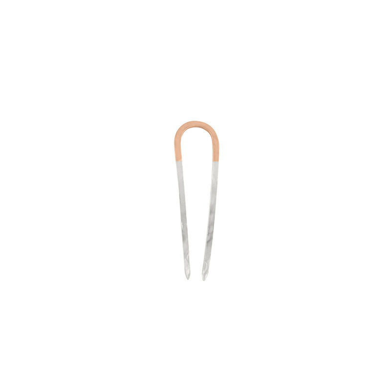 Two-Tone Effortless Hair Pin in Rose Gold and Silver - Small