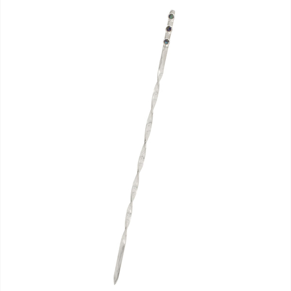 Stone Trio Hair Stick in Labradorite and Silver