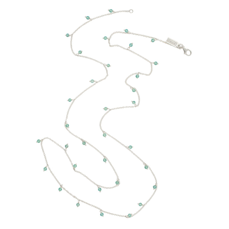 Falling Stones Necklace in Blue Apatite