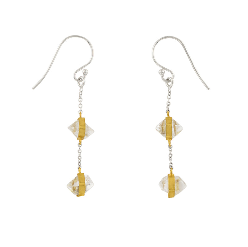 Herkimer Drop Earrings - 2-stone